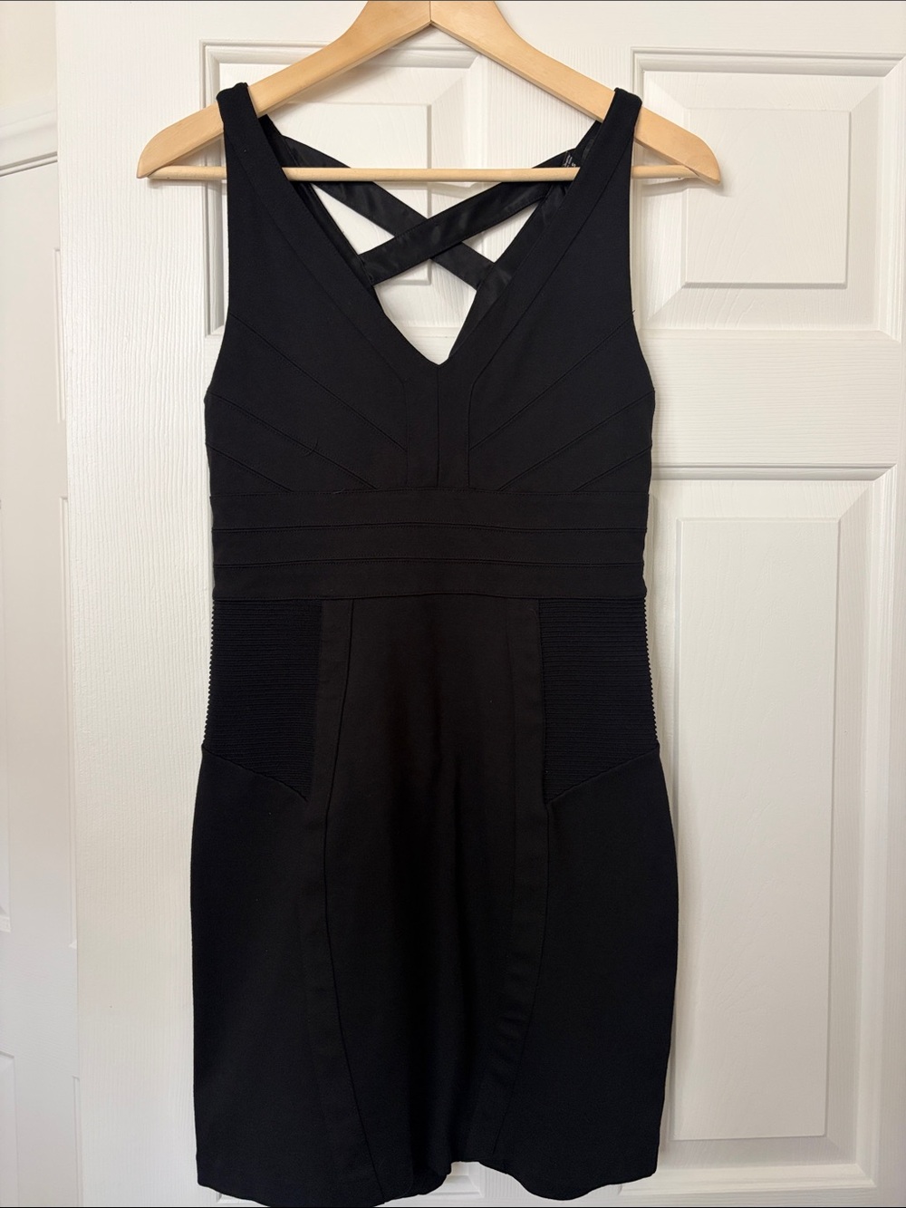 Express Black BodyCon Mini Dress with Crisscross Back